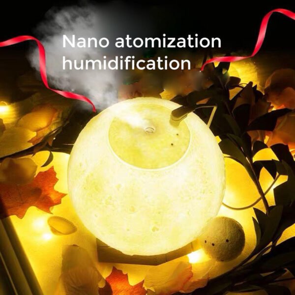 3D Moon Lamp Humidifier Hydrating Device Hydrating Device Aroma Diffuser Big Humidifier Defuser – Image 4