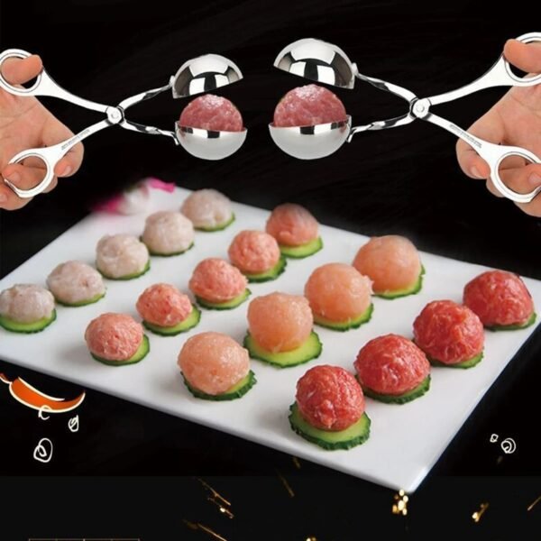 Meatball Maker Tool Clip Fish Meat Rice Ball Making Mold Tools Stainless Steel Meat Baller Tongs Kitchen Gadgets – Image 9